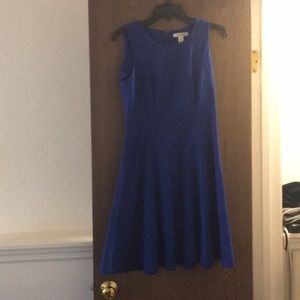 Blue fit and flare dress